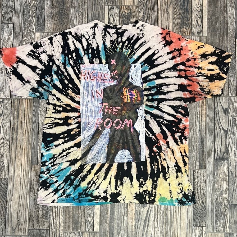 🔥🔥 TRAVIS SCOTT  Cactus Jack Highest In The Room Tie-Dye Rap Tour Tee 2XL - RA